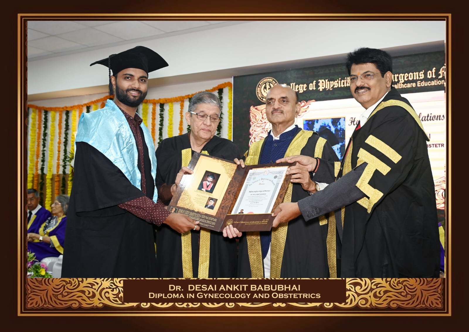 Dr. Ankit B. Desai receiving his Diploma in Gynecology and Obstetrics